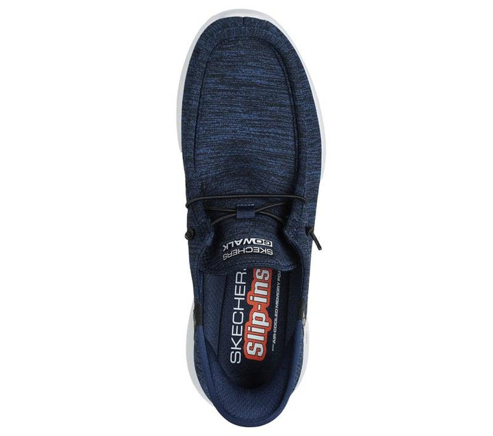 Men's Wide Fit Skechers 216283 Slip-ins Go Walk Max Free Hands Trainers in Navy - Image 1
