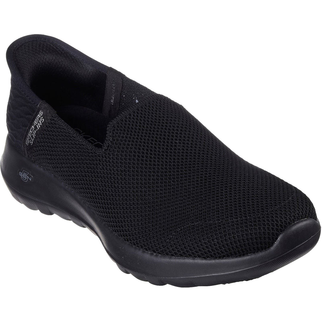 Women's Wide Fit Skechers 124641 Slip-ins Go Walk Joy Vela Shoes in Black - Image 3