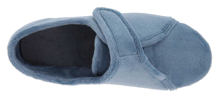 Women's Wide Fit DB Ivy Slippers in Black Velour - Image 1