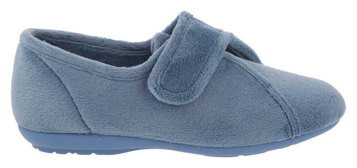Women's Wide Fit DB Ivy Slippers in Black Velour - Image 1