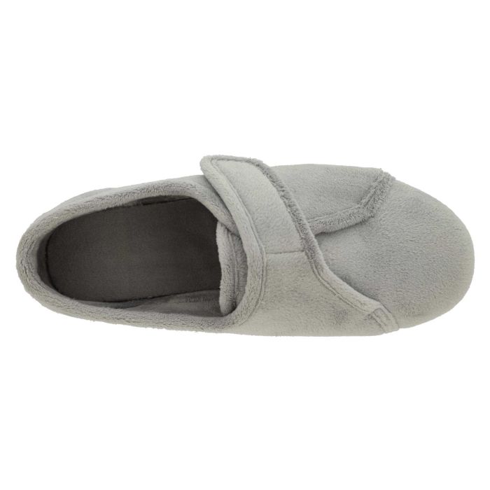 Women's Wide Fit DB Ivy Slippers in Black Velour - Image 1