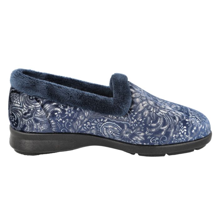 Womens Wide Fit DB Devizes Shoes in Navy Textile - Image 1