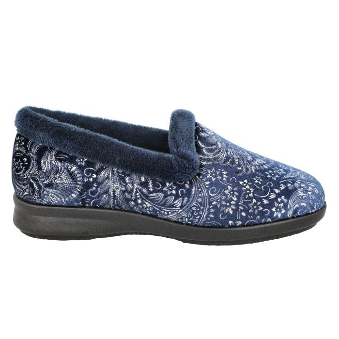 Womens Wide Fit DB Devizes Shoes in Navy Textile - Image 1