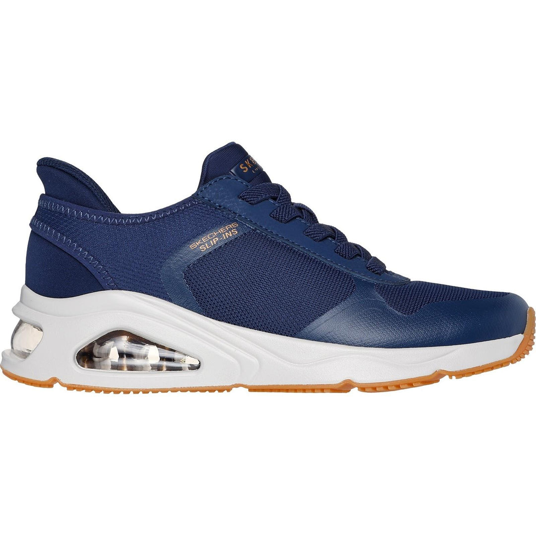 Women's Wide Fit Skechers 177116 Slip-ins Tres Air Uno Easy Steppers Trainers in Navy - Image 2