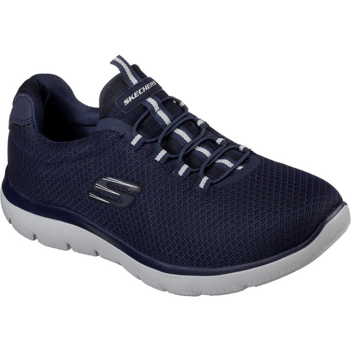 Men's Wide Fit Skechers 52811 Summits Slip On Sports Trainers in Navy - Image 1