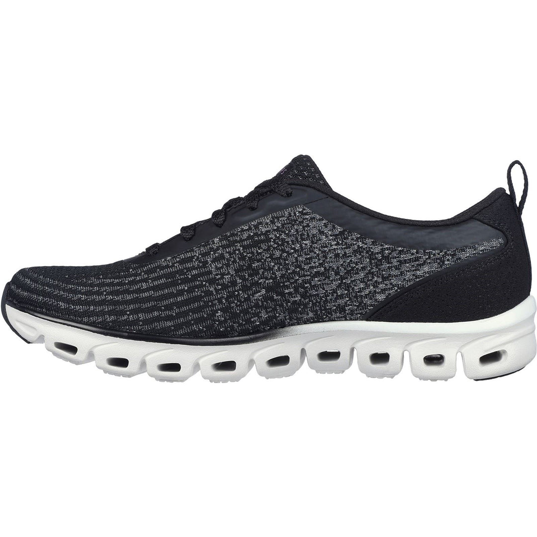 Women's Wide Fit Skechers 104325 Glide-Step Head Start Trainers - Black in Black - Image 4