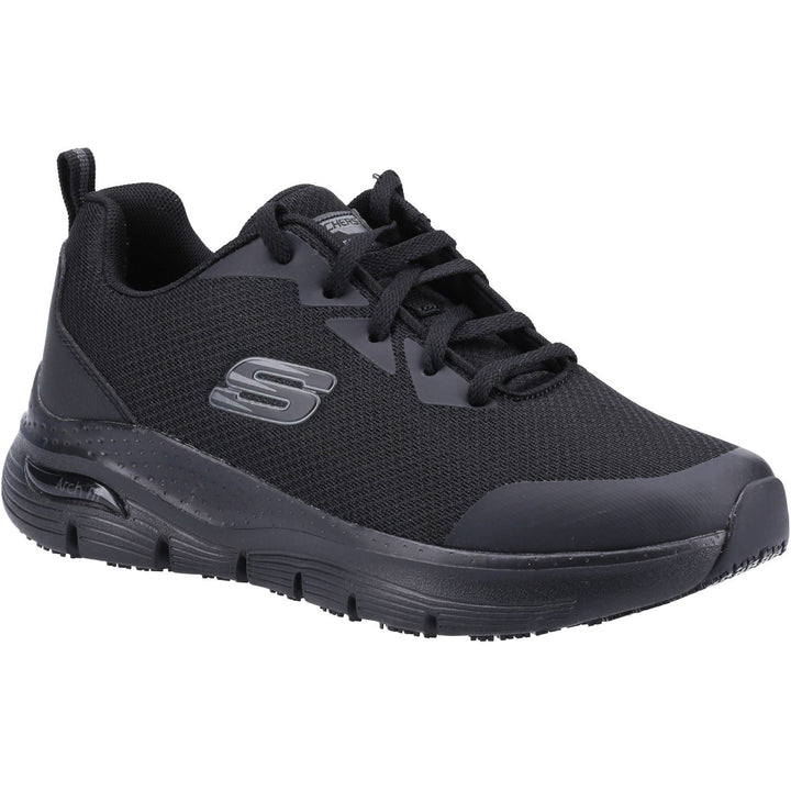 Women's Wide Fit Skechers 108019EC Arch Fit Sr Occupational Trainers in Black - Image 1