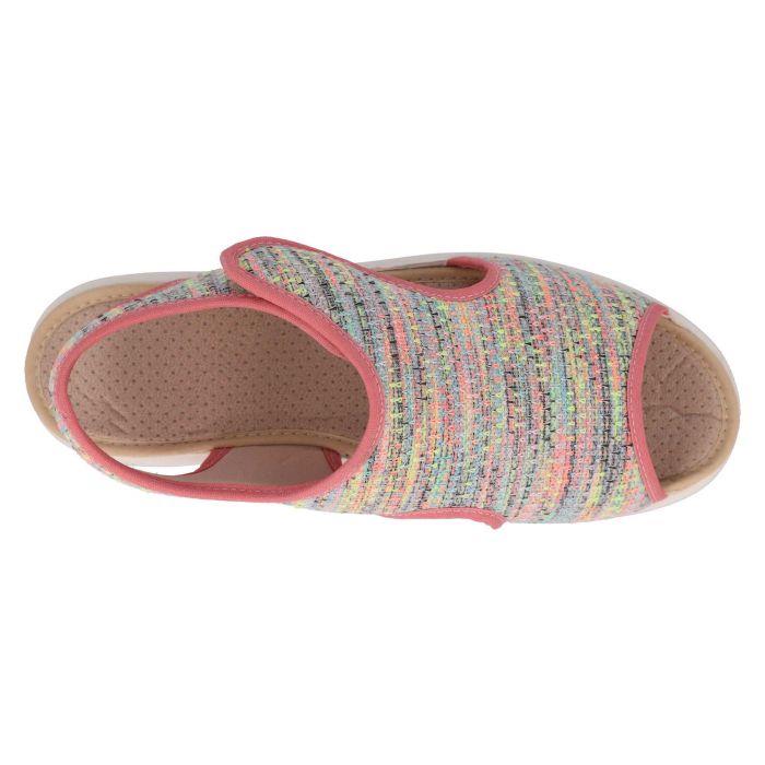 Women's Wide Fit DB Ragwort Sandals in Black Multi Stretch - Image 1