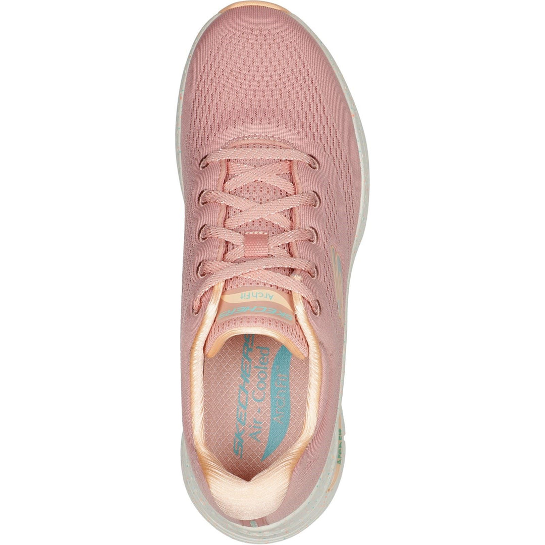 Women's Wide Fit Skechers 149566 Arch Fit Freckle Me Trainers in Pink/Multi - Image 5