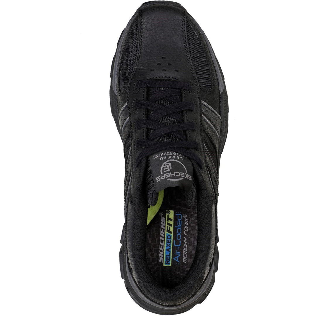 Men's Wide Fit Skechers 204330 Respected Lace Up Trainers in Black - Image 5