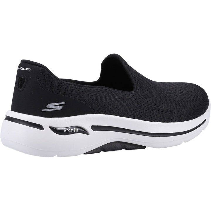 Women's Wide Fit Skechers 124483 Go Walk Arch Fit Imagined Trainers in Black - Image 1