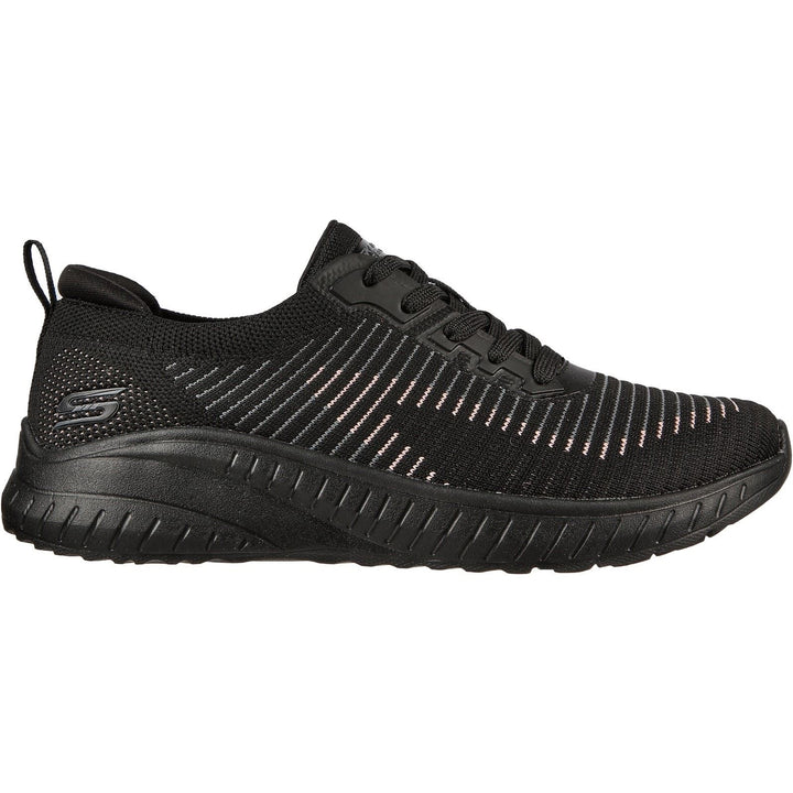 Women's Wide Fit Skechers 117207 Bobs Squad Chaos Renegade Trainers - Black in Black - Image 1