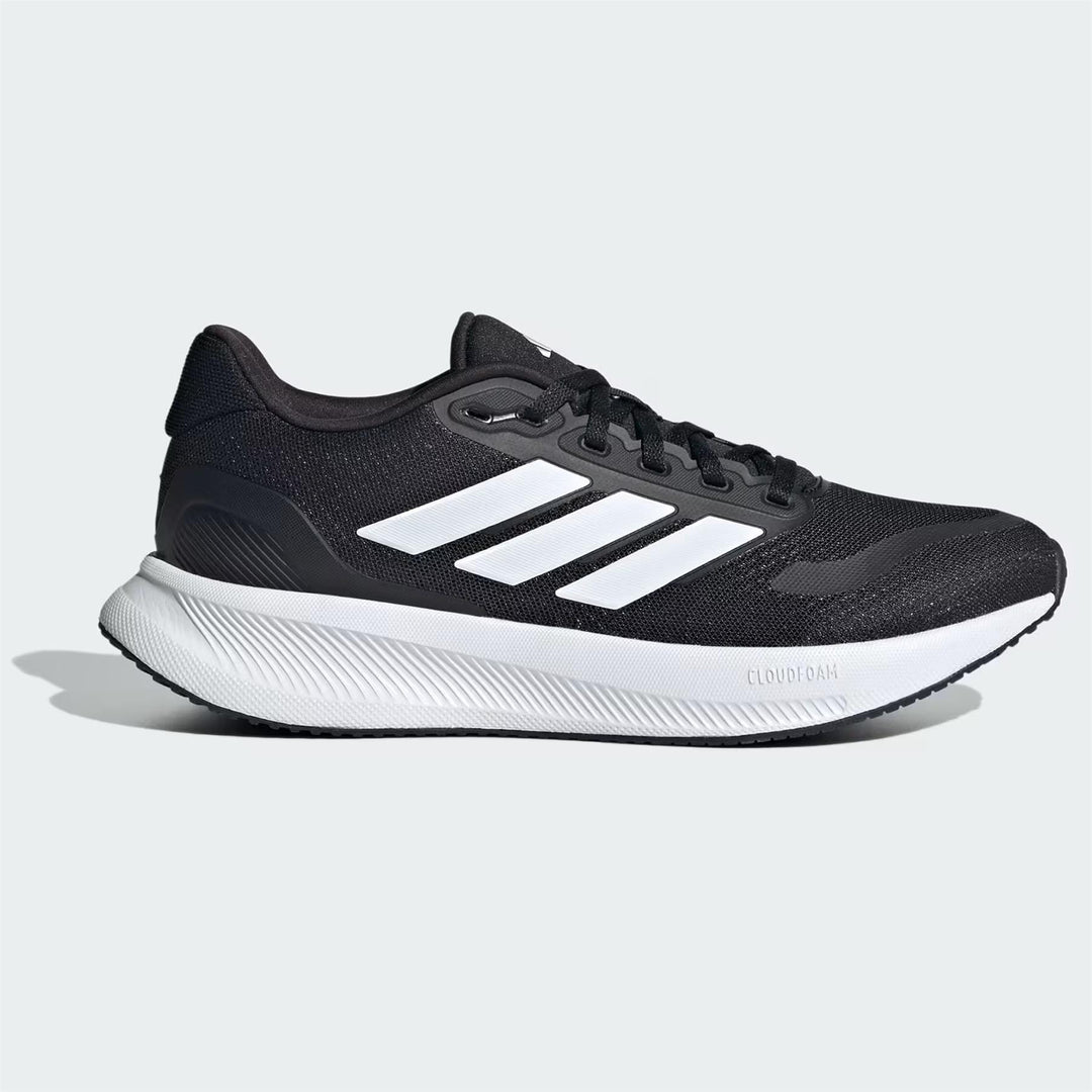 Women's Wide Fit Adidas Runfalcon 5 IE0556 Walking/Running Trainers in Black/White - Image 2