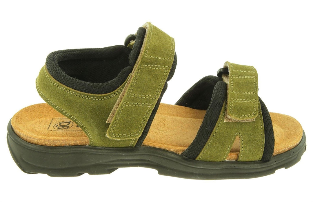 Womens Wide Fit DB Peel Sandals in Navy Suede - Image 14