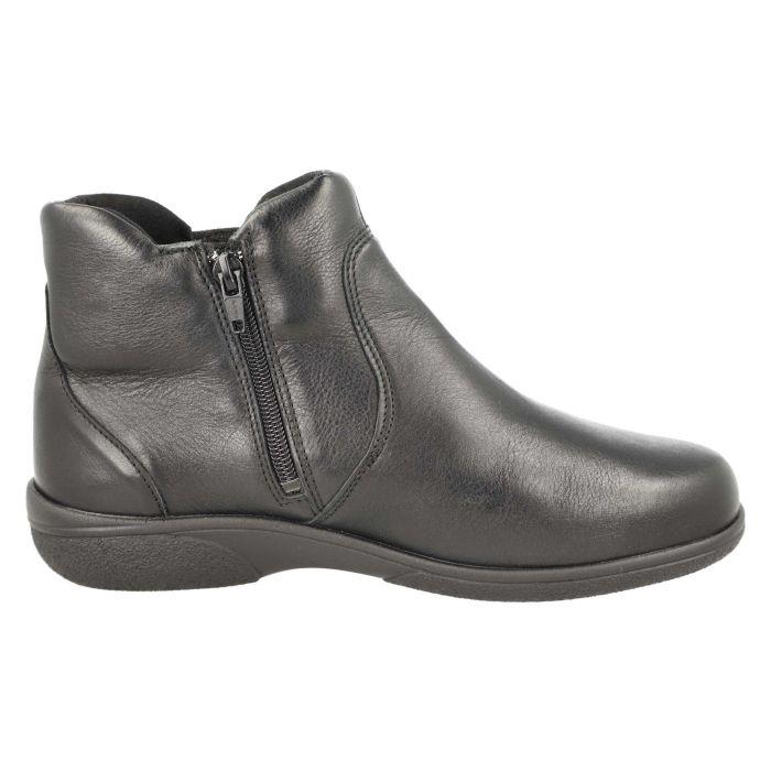 Women's Wide Fit DB Daylily Boots in Black Leather - Image 4