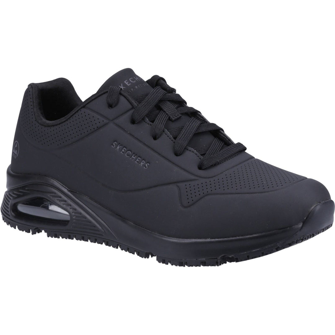 Women's Wide Fit Skechers 108021EC Uno Sr Trainers in Black - Image 3