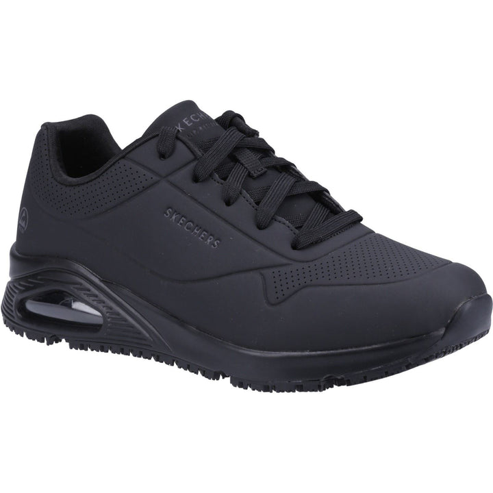 Women's Wide Fit Skechers 108021EC Uno Sr Trainers in Black - Image 1