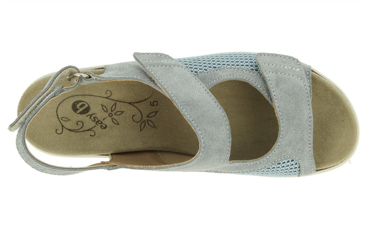 Womens Wide Fit DB Bobbie Sandals in Sky Blue - Image 1