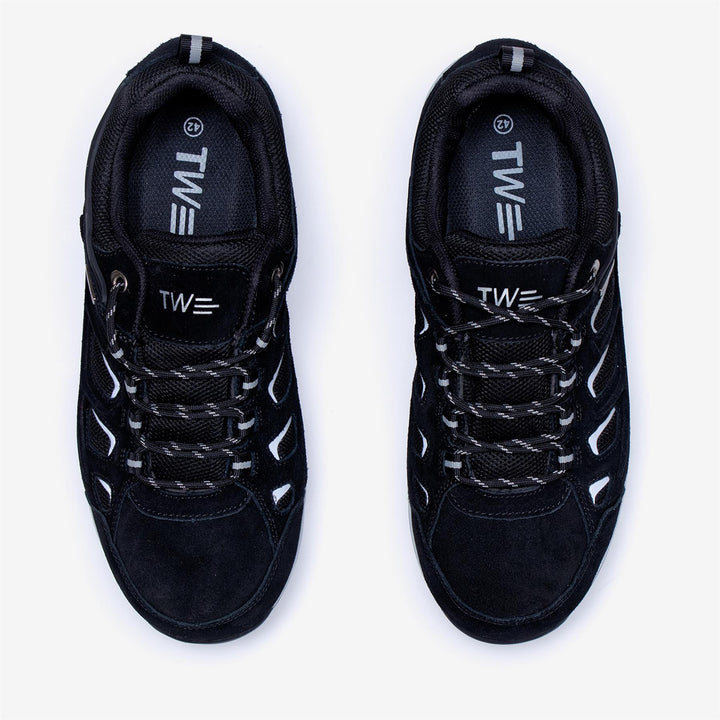 Men's Wide Fit Tredd Well Landscaper Hiking Waterproof Trainers in Black - Image 1