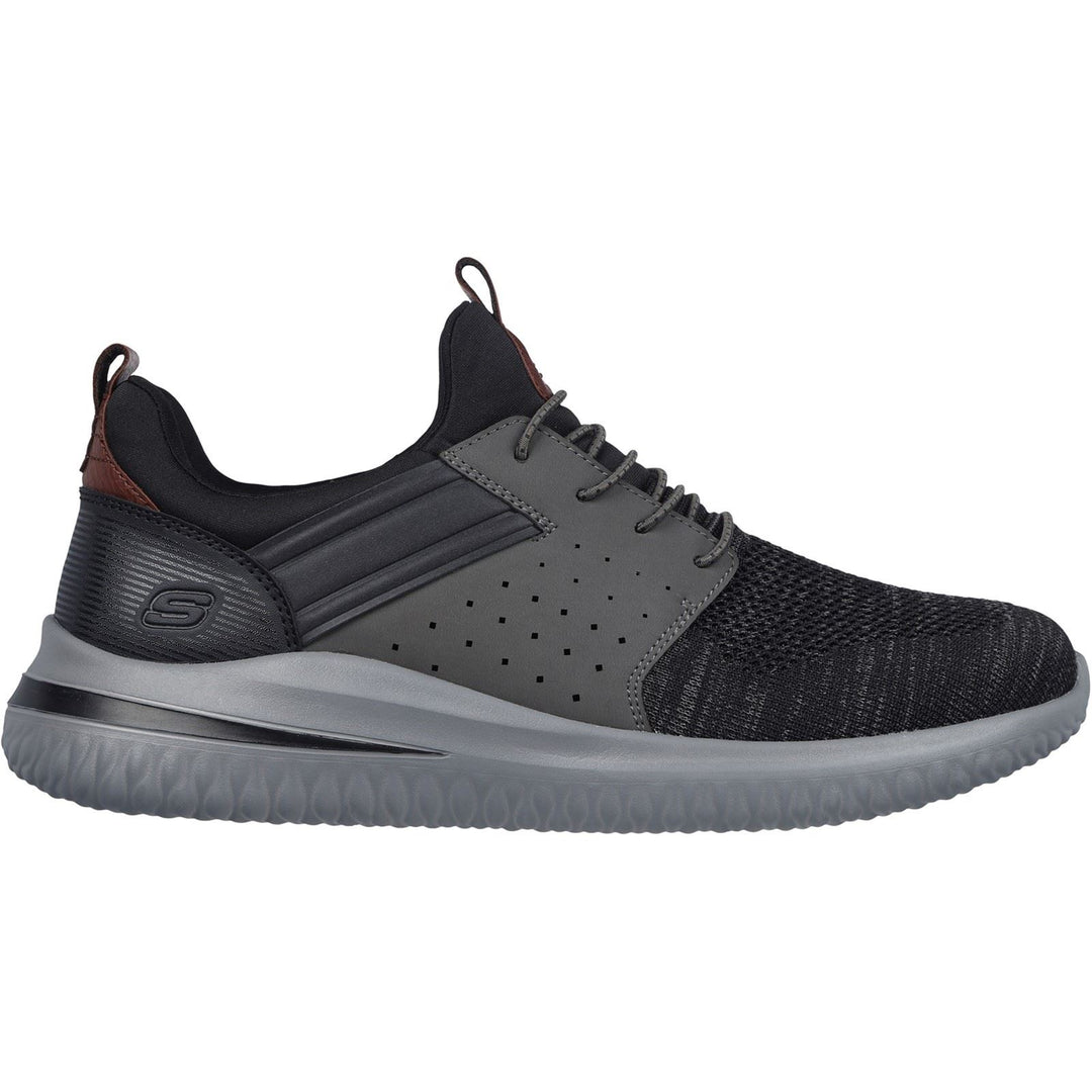 Men's Wide Fit Skechers 210238 Delson 3.0 Cicada Trainers in Black/Grey - Image 2