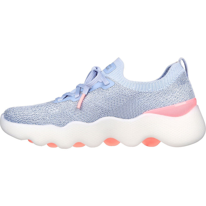 Women's Wide Fit Skechers 124905 Go Walk Massage Fit Upsur Trainers in Grey/Pink - Image 1