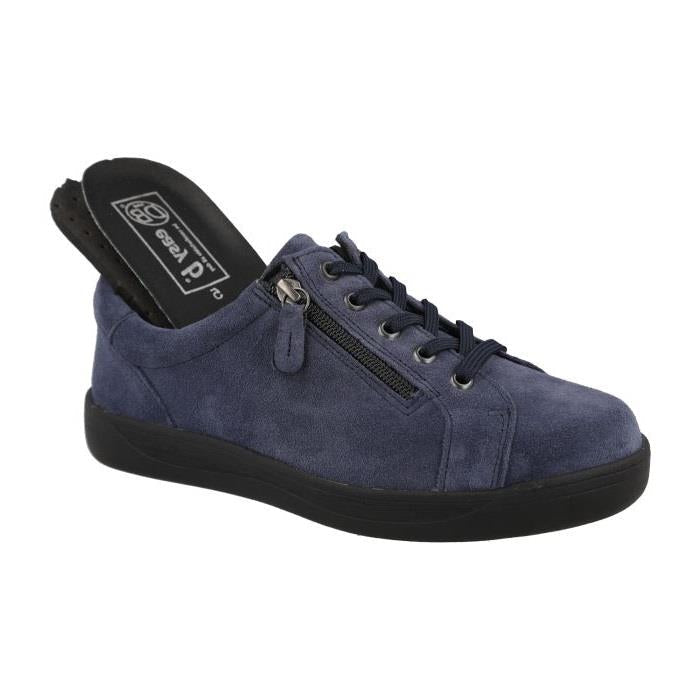 Women's Wide Fit DB Sugar Shoes in Blue Suede - Image 4