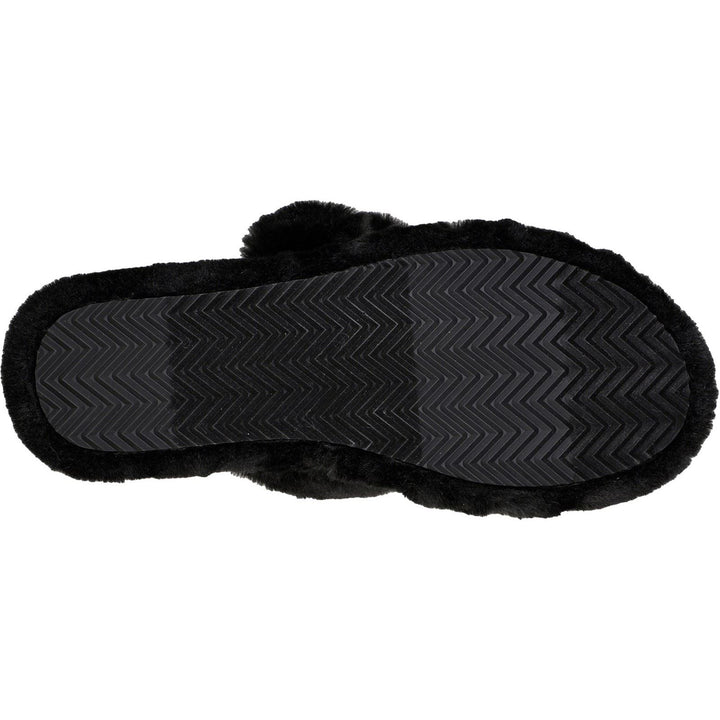 Women's Wide Fit Skechers 167238 Cozy Wedge Slippers in Black - Image 1