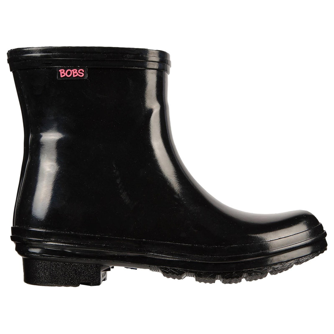 Women's Wide Fit Skechers 113377 Rain Check Neon Puddles Wellingtons Boots in Black - Image 2