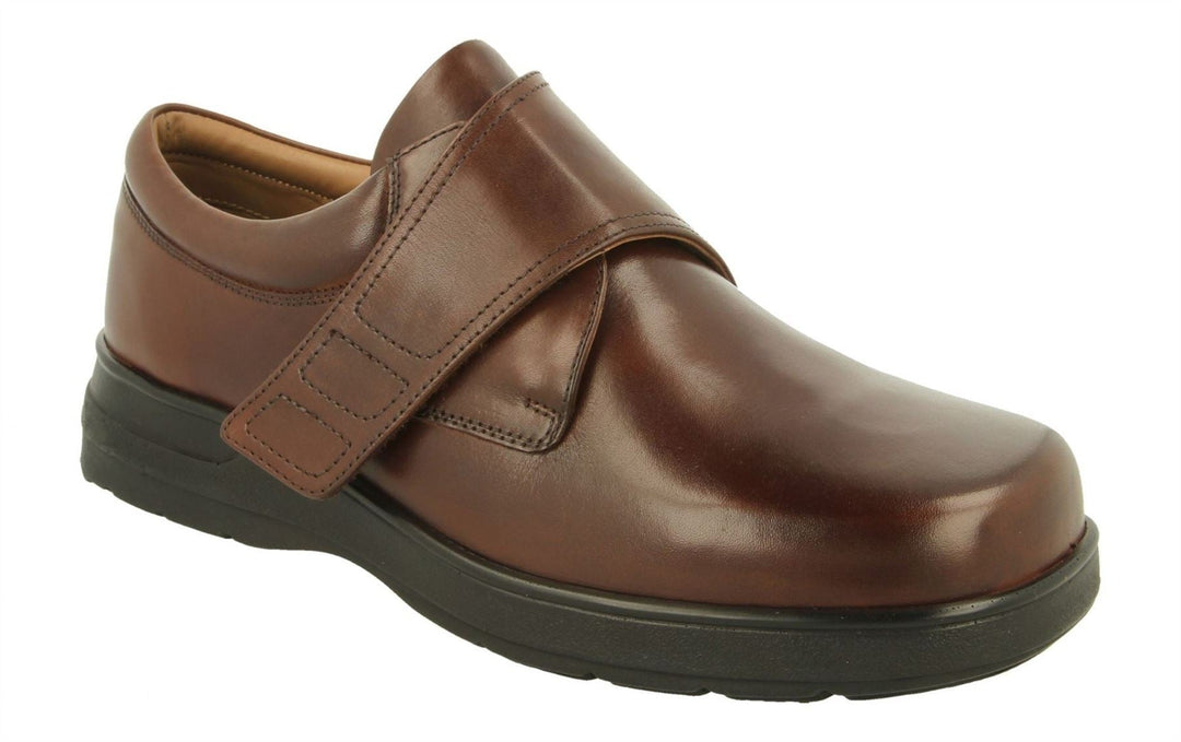 Mens Wide Fit DB Benny Shoes in Black Leather - Image 8
