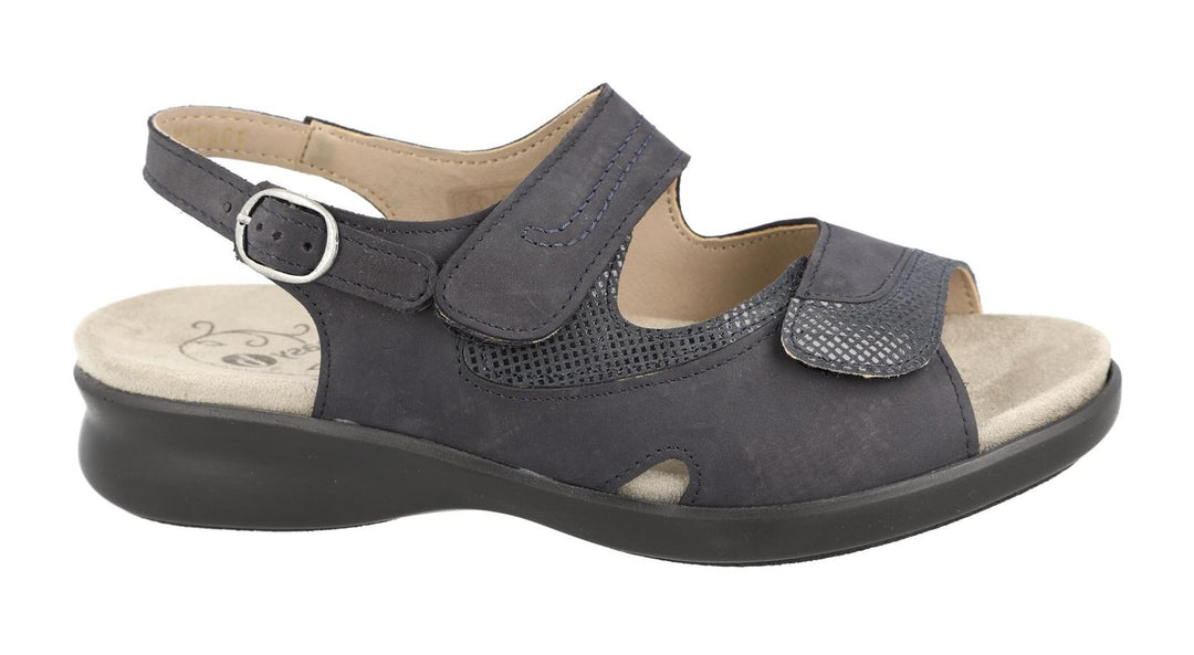 Womens Wide Fit DB Georgina Sandals in Black - Image 5