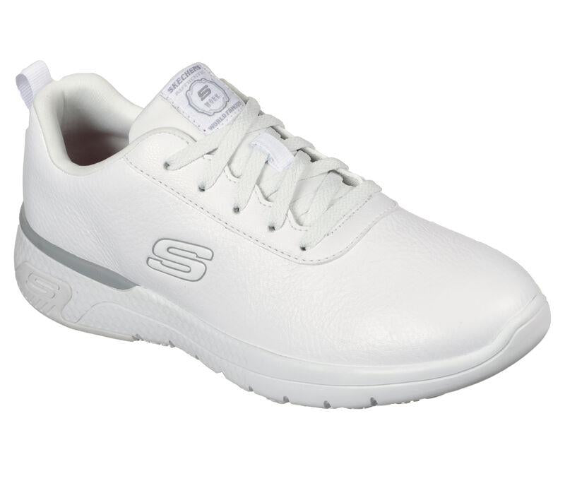 Women's Relaxed Fit Skechers 108010EC Marsing Gmina Work Shoes in White - Image 3