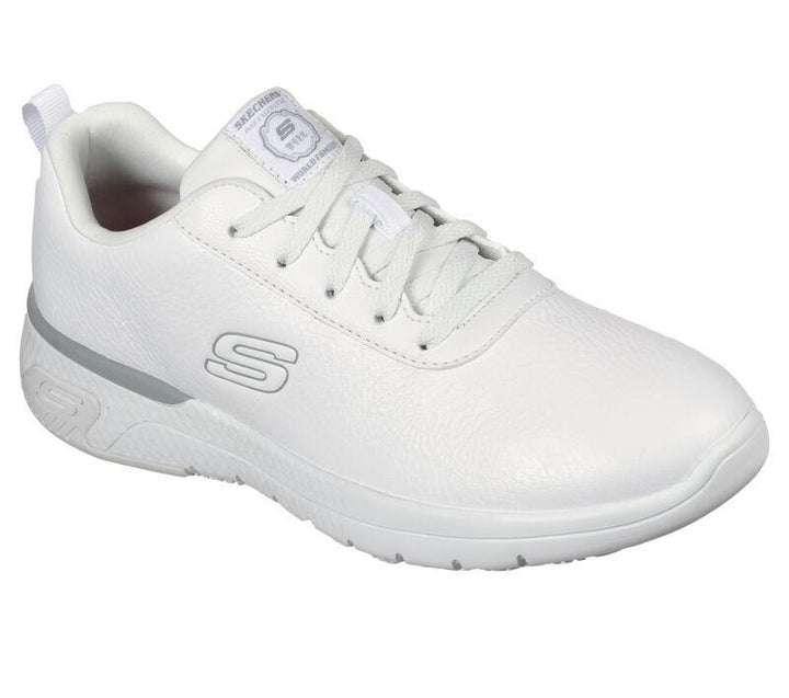 Women's Relaxed Fit Skechers 108010EC Marsing Gmina Work Shoes in White - Image 1