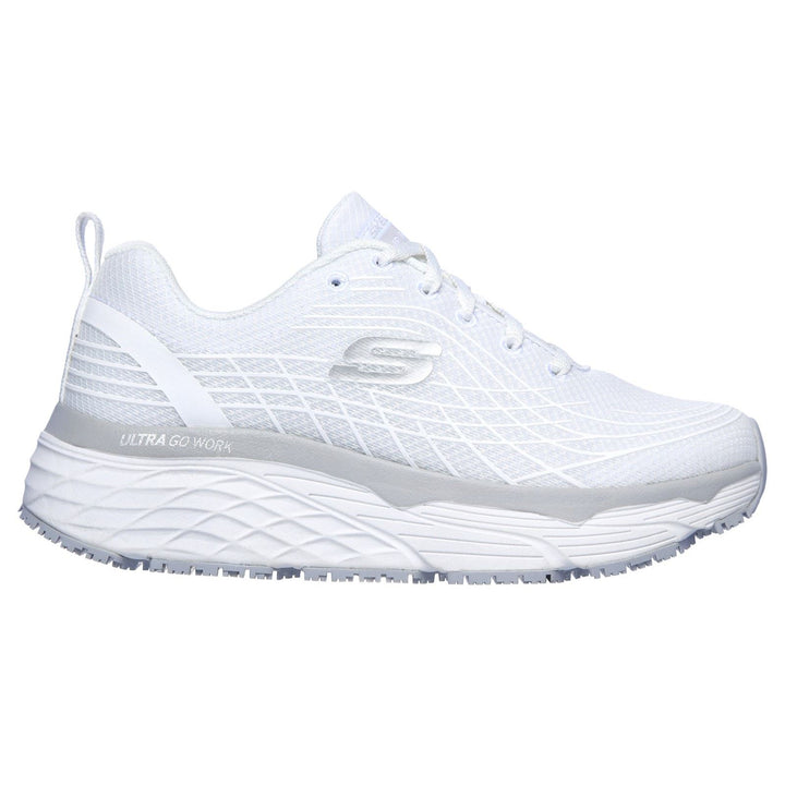 Women's Wide Fit Skechers 108016EC Max Cushioning Elite Sr Trainers in White - Image 1