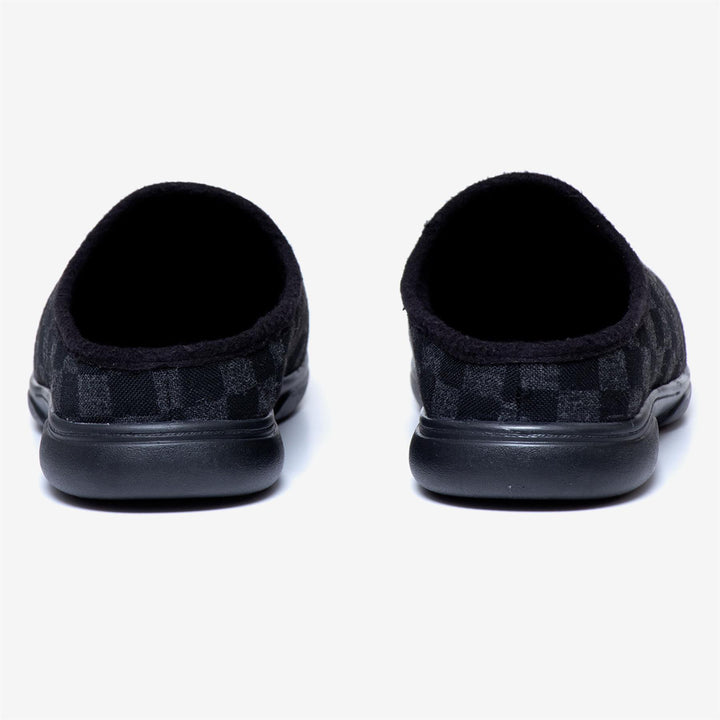 Men's Wide Fit Tredd Well Clarkson Mule Slippers in Black - Image 1