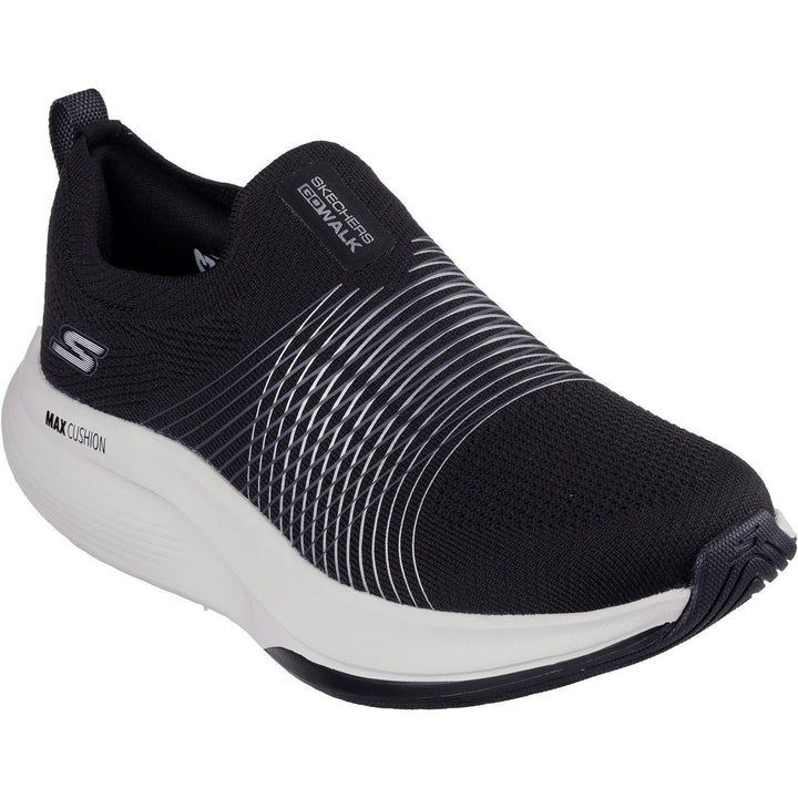 Women's Wide Fit Skechers 125052 Go Walk Max Walker Sally Trainers in Black/White - Image 1