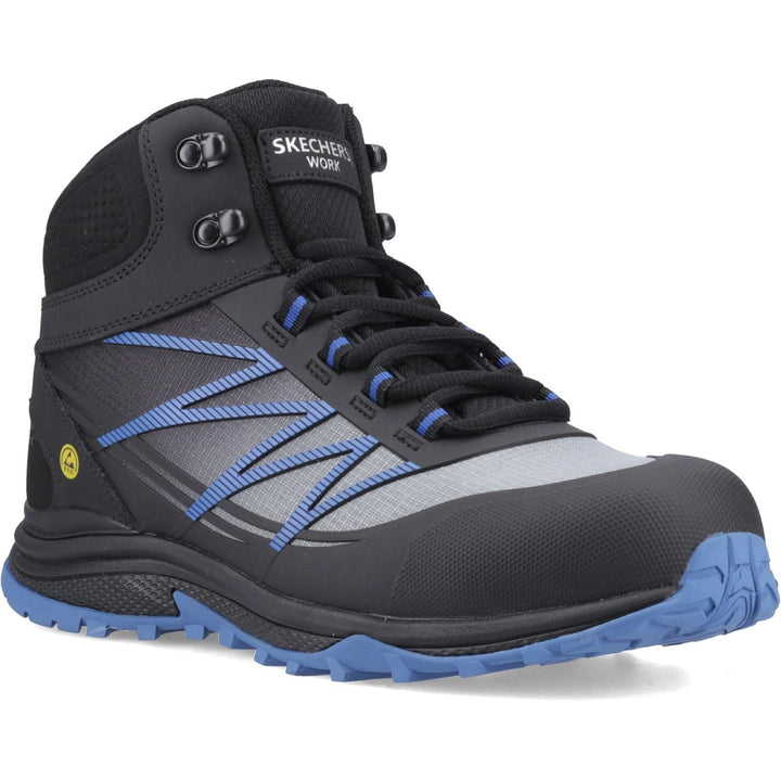 Men's Wide Fit Skechers 200047EC Puxal Firmle Safety Boots in Black/Blue - Image 1