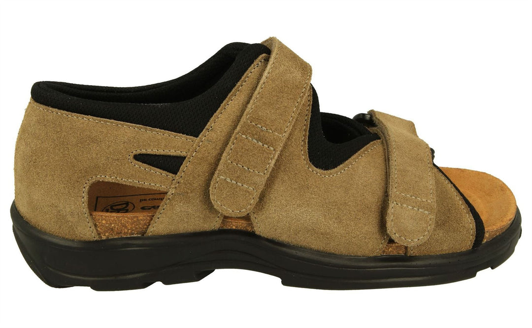 Womens Wide Fit DB Starling Sandals in Taupe Suede - Image 7