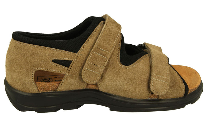 Womens Wide Fit DB Starling Sandals in Taupe Suede - Image 1