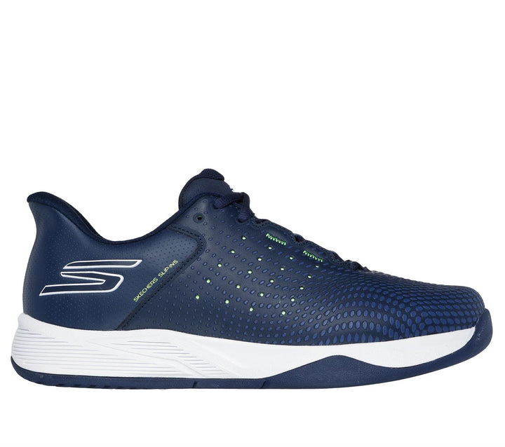Men's Relaxed Fit Skechers 246101 Slip-ins Viper Court Reload Trainers in Navy/Yellow - Image 1