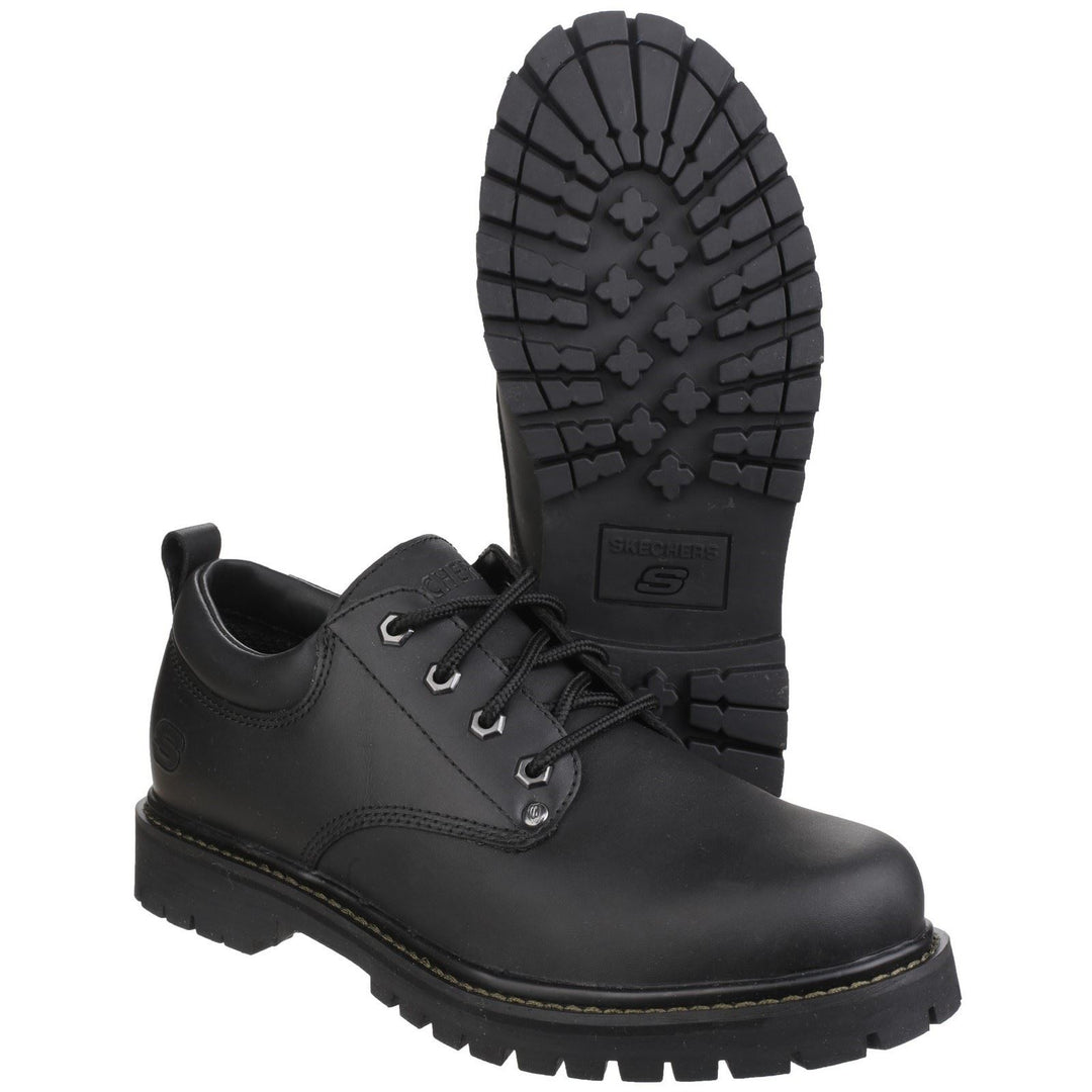 Men's Wide Fit Skechers 6618 Tom Cats Lace Up Shoes - Black in Black - Image 7