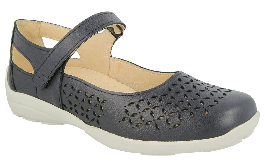 Womens Wide Fit DB Welland Sandals in Navy - Image 4