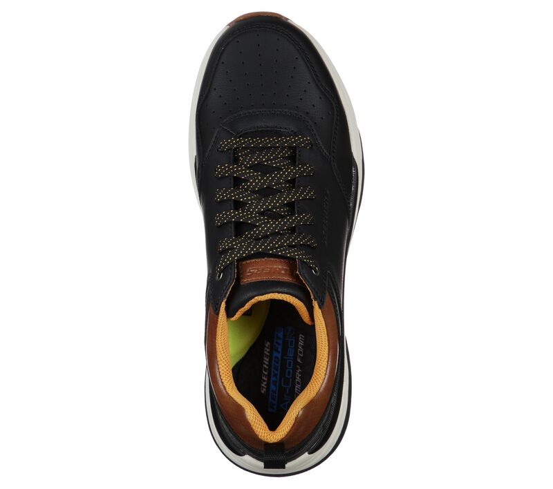 Men's Wide Relaxed Fit Skechers 66204 Benago Treno Street Wear Walking Trainers in Dark Brown - Image 10