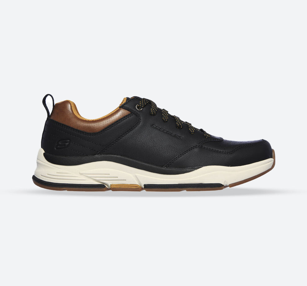 Men's Wide Relaxed Fit Skechers 66204 Benago Treno Street Wear Walking Trainers in Dark Brown - Image 6