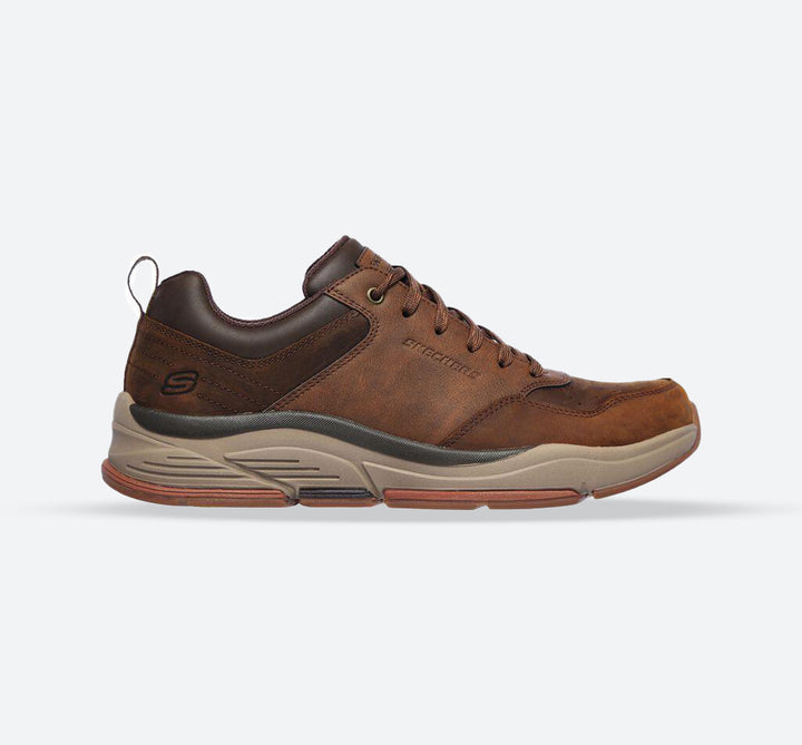 Men's Wide Relaxed Fit Skechers 66204 Benago Street Wear Treno Walking Trainers - Dark Brown in Dark Brown - Image 1