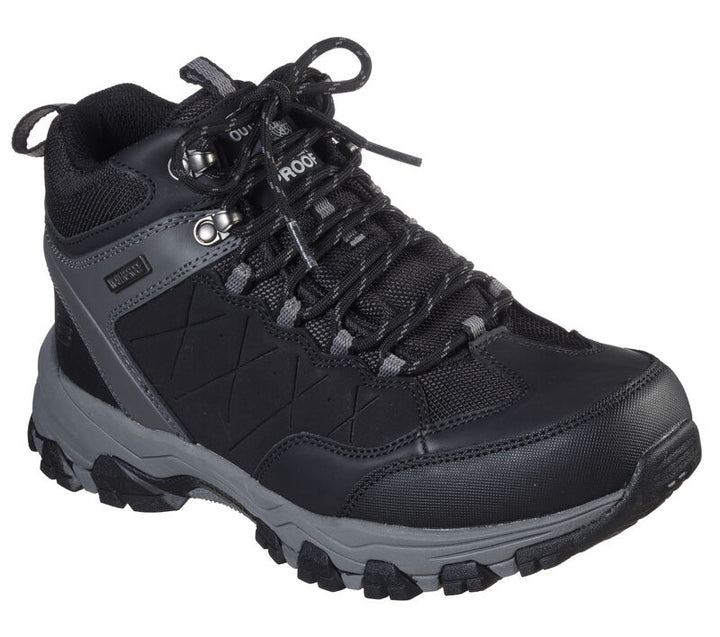 Men's Relaxed Fit Skechers 66283 Selmen Telago Hiking Boots in Black - Image 1