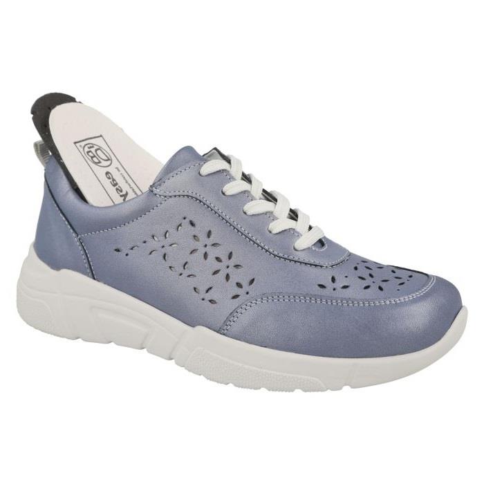 Women's Wide Fit DB Briar Trainers in Sky Blue Leather - Image 5