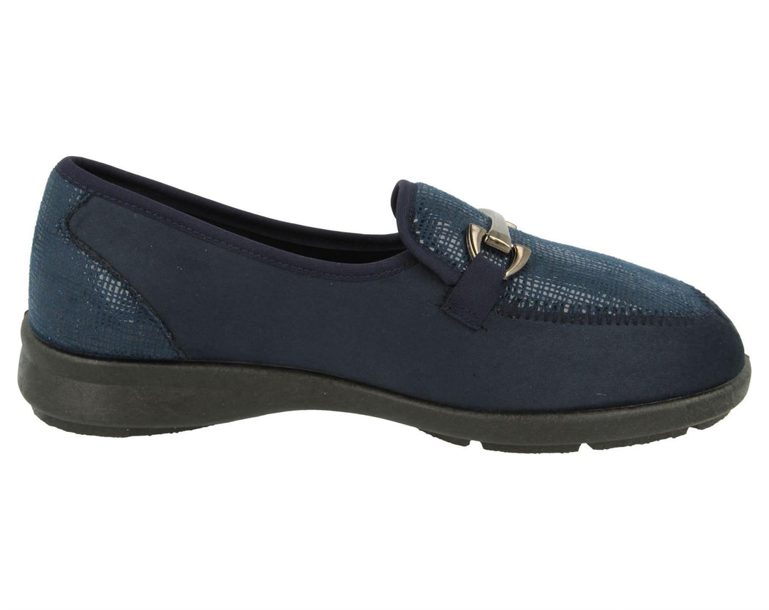 Womens Wide Fit DB Aster Vegan Shoes in Black Stretch - Image 9