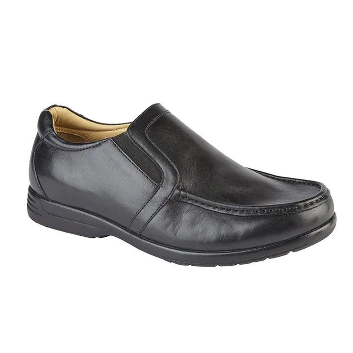 Men's Wide Fit Roamers M984 A Slip On Shoes in Black - Image 1