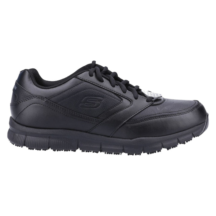 Men's Wide Fit Skechers 77156EC Nampa Occupational Trainers - Black in Black - Image 1