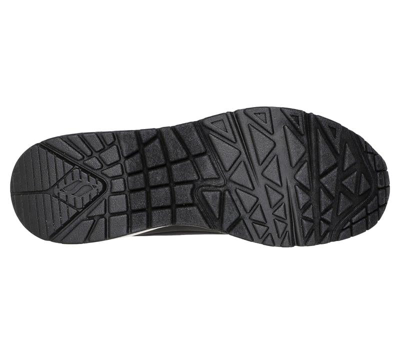 Women's Wide Fit Skechers Uno 155196W Shimmer Away Trainers - Black in Black - Image 6